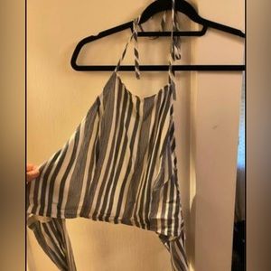 Blue and white stripe halter